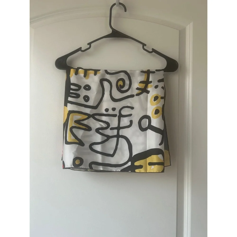 RARE Victor Ekpuk Limited Edition 1/100 Silk Scarf – Nsibidi Abstract Art 50x50